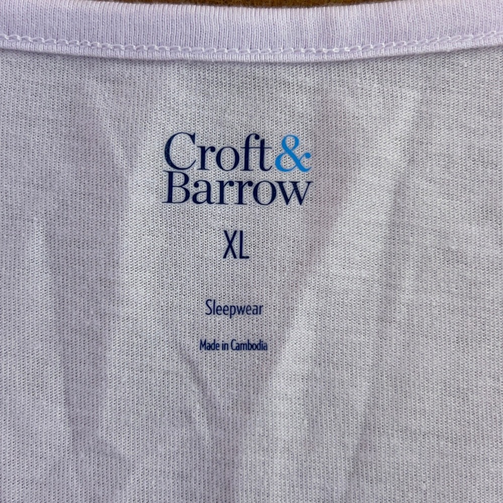 Croft & Barrow Womens XL Purple Floral 2 Piece Capri Pajama Set New - Picture 5 of 16